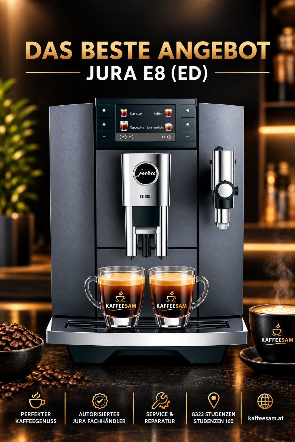 Jura E8 Angebot JURA E8 Midnight Silver (ED) 1.149,00 EUR