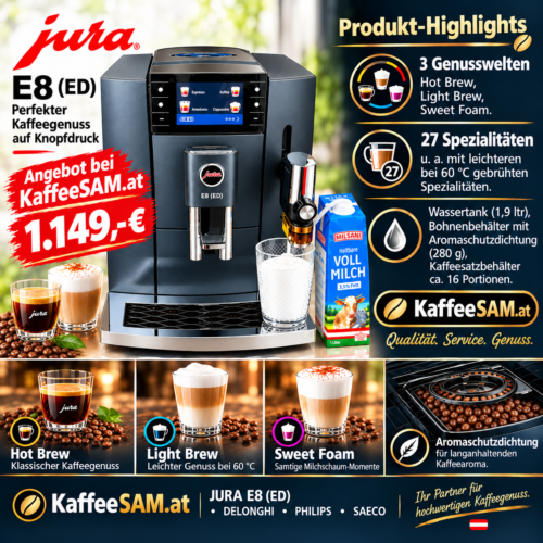 Angebot JURA E8 Midnight Silver (ED) 1.149,00 EUR